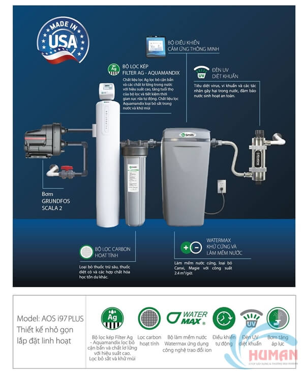 Hệ thống lọc nước đầu nguồn cao cấp AOS i97s
